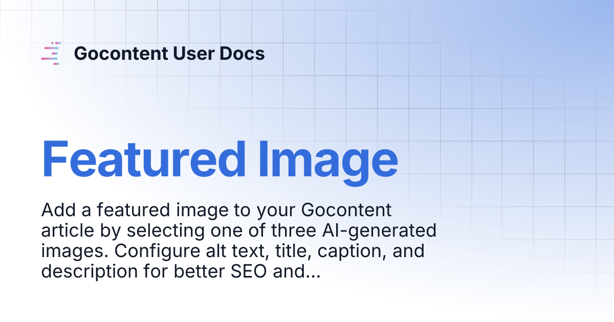 Featured Image | Gocontent User Docs